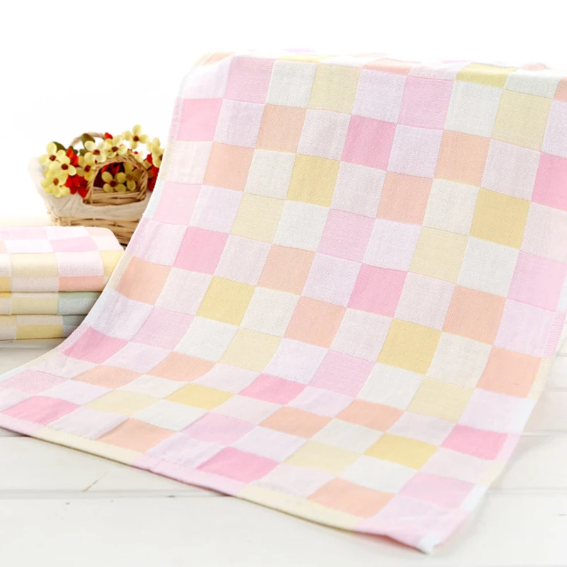 

Double-layer Gauze Color Baby Bath Towel Absorbent Breathable Gauze Children's Quilt Summer Gauze Double-layer Bath Towel