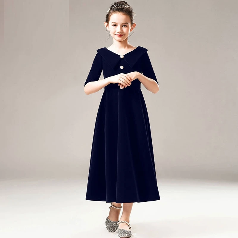 

Children Piano Performance Velvet Evening Big Performance Princess Skirt New Model Flower Girl Dresses
