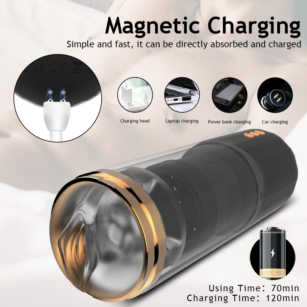 Мужской автоматический вращающийся ретрактабельный мастурбатор, имитирующий отсасывание и стимулирующий силиконовую вагину для массажа пениса вибратор-взрослый товар.