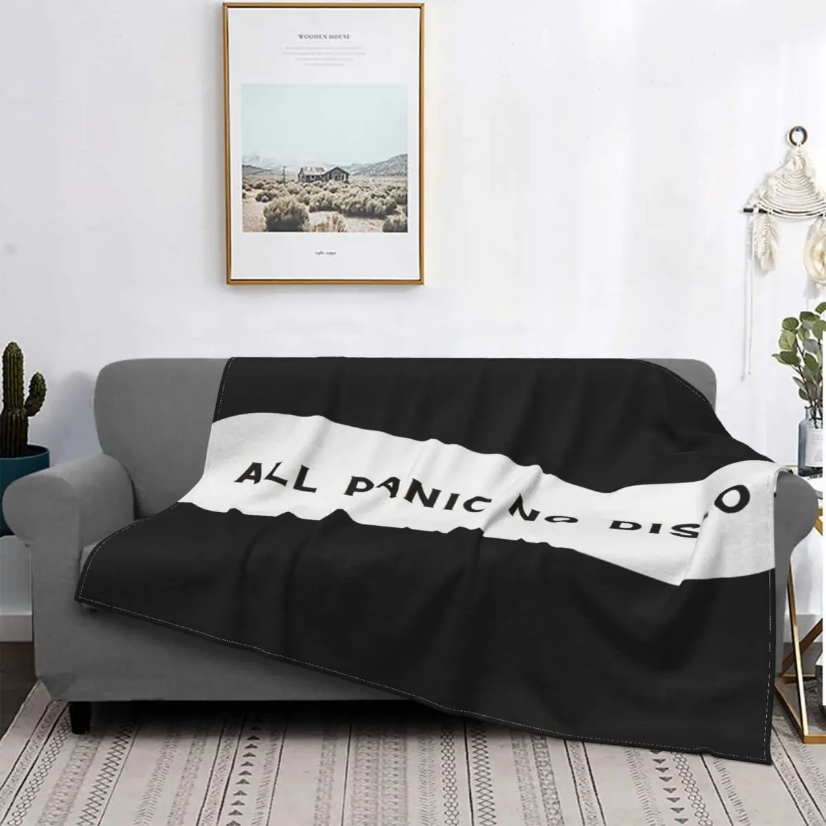 

All Panic No-Manta con capucha para cama, a cuadros para sofá colcha, No discoteca 2
