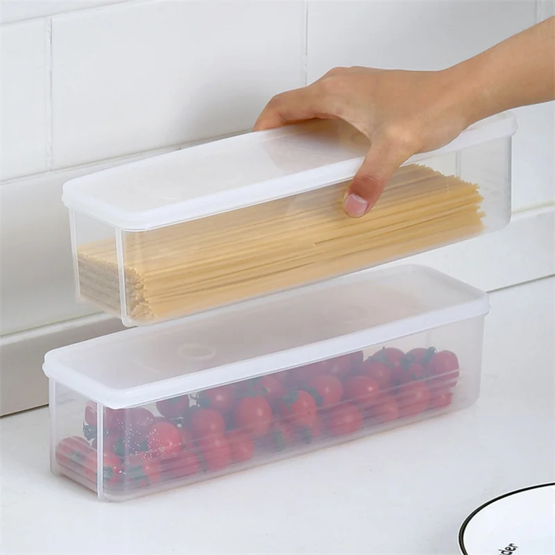 Sealed Noodles Crisper Plastic Noodles Spaghetti Box Kitchen Storage Box Food-Grade Noodle Storage Box  organizer boxs