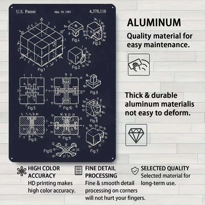 Rubiks куб игрушка ржавчины Жестяная Табличка Знак настенный Декор Гостиная