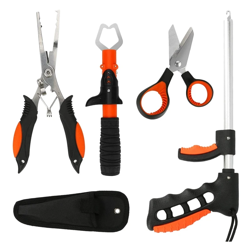 

Fishing Tools Set Multifunctional Stainless Fish Pliers With Sheath, Aluminum Fish Hook Remover Extractor