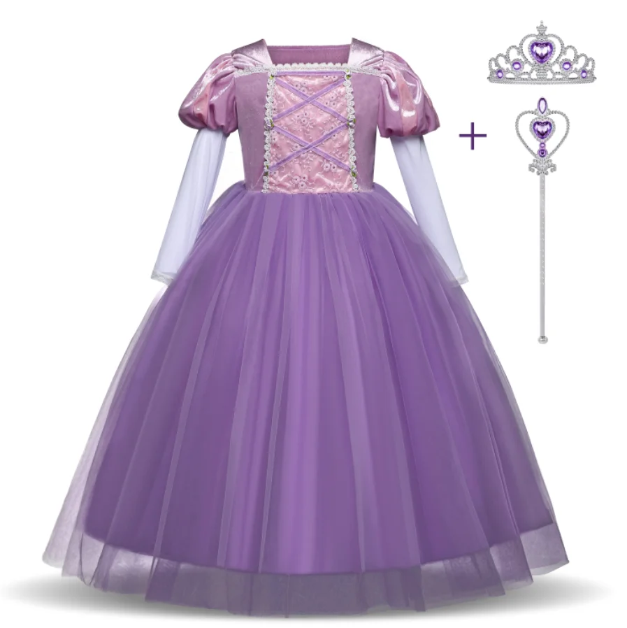 Princess Dress For Girls Snow White Cosplay Halloween Costume Kids Xmas Dress Children Birthday Party Fancy Disguise Dresses Up images - 6
