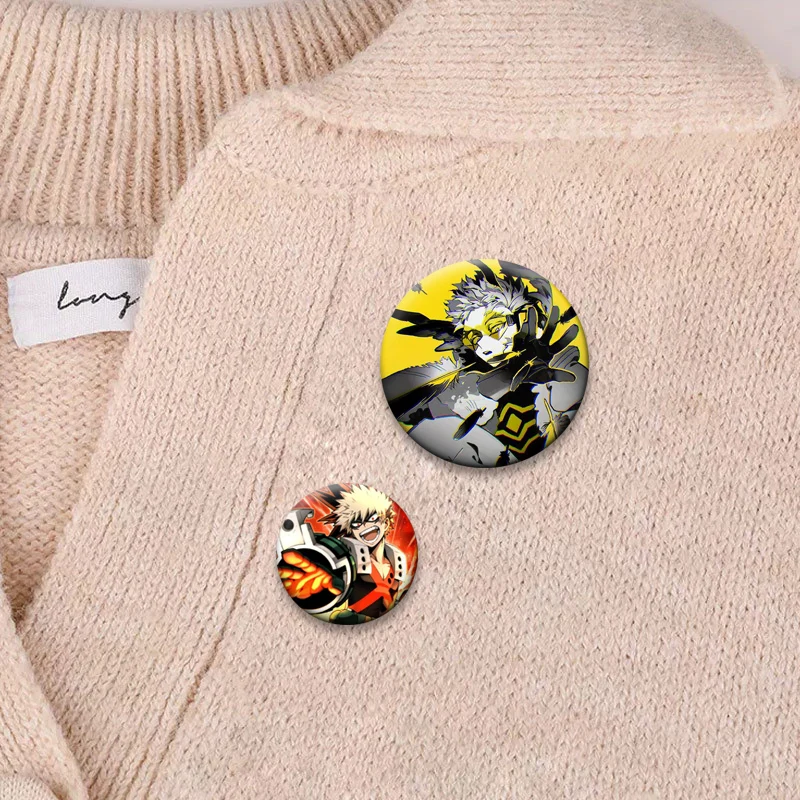 Фото Броши с героями аниме Kyoka Jiro Mezo Shoji Mina Ashido Momo Yaoyorozu Shoto Todoroki All Might Tsuyu Asui Best Jeanist Badge Pins №3