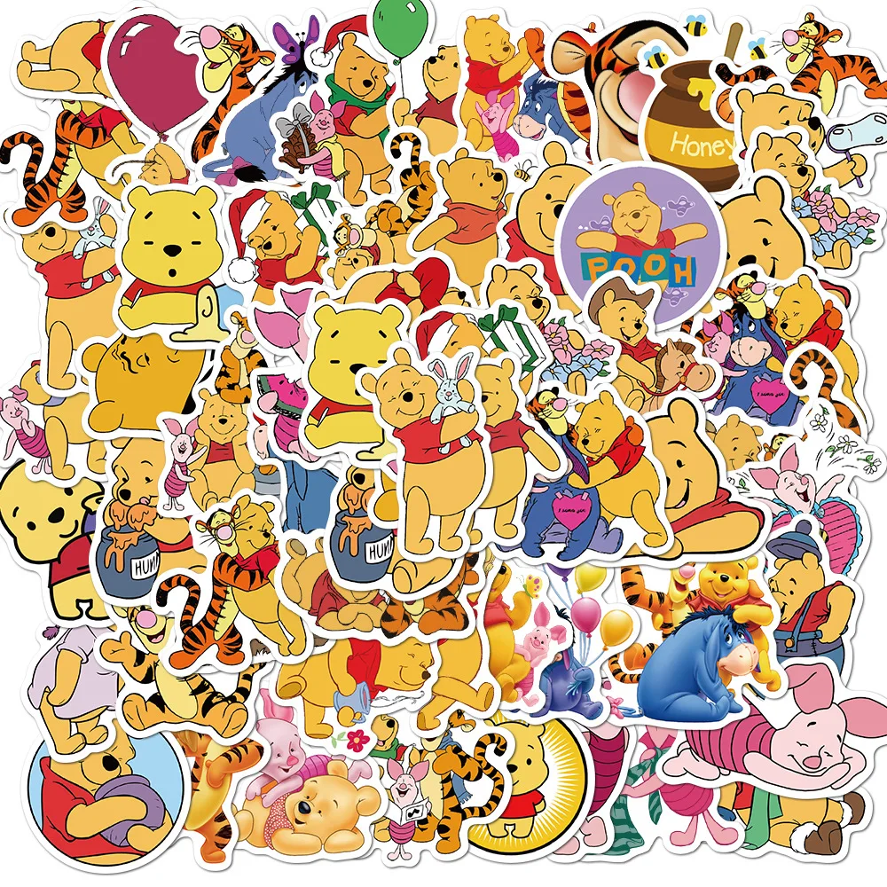 

Hot 10/30/50Pcs/Set Cartoon Disney Winnie The Pooh Graffiti Stickers Luggage Laptop Waterproof Wall Sticker For Kids Toys
