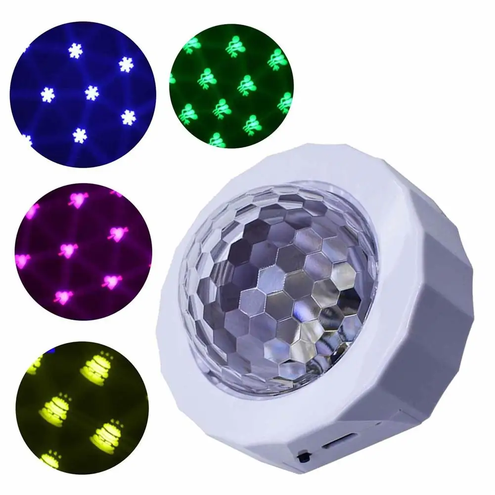 

Usb автомобильный атмосферный светильник, цветной светодиодный сценический светильник с голосовой активацией, DJ диско, Волшебный шар, музык...