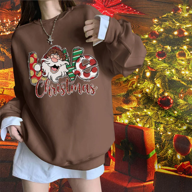 

2023 Winter Christmas New Women's Sweater Santa Claus Graphic Print Pullover Leisure Fashion O-neck Goth Tops Cartoon Sweatshirt