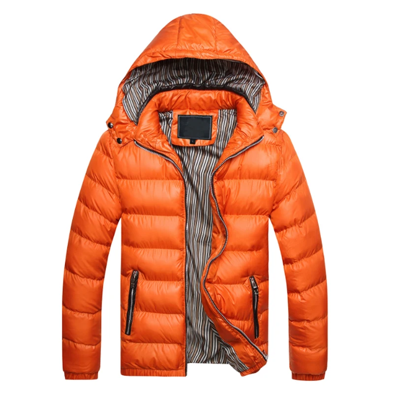 2017 Men's Thick Warm Cotton Solid Coat Fashion Korean Version New Autumn Winter Washed Removable Cap Jackets Big Size 3XL M402