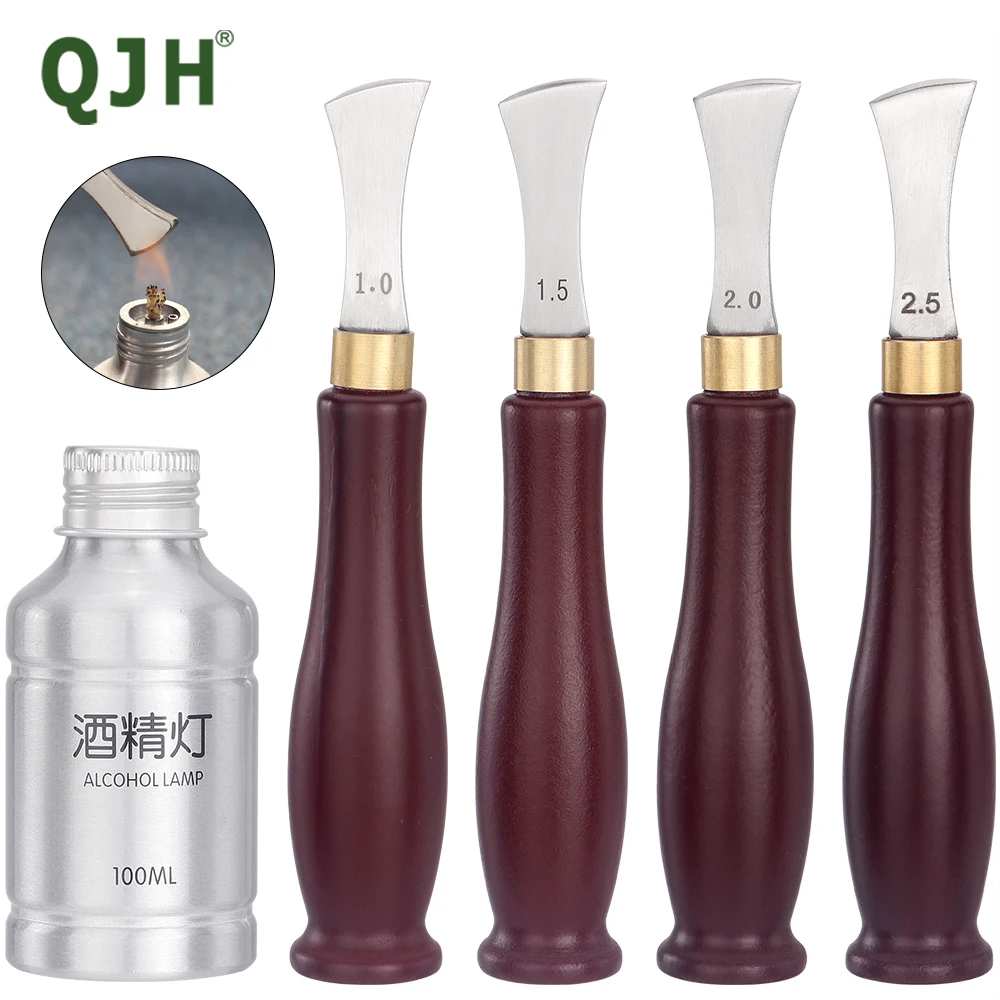 QJH инструменты для изготовления кожи ручной маркер из нержавеющей стали и дерева