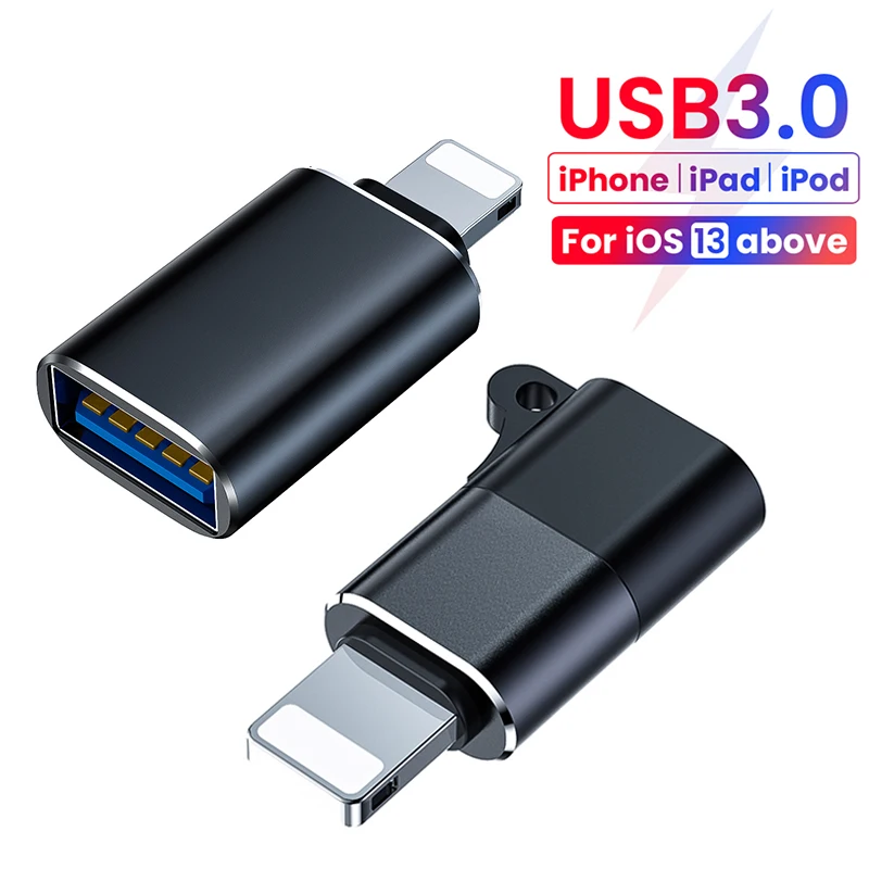 

USB 3.0 OTG Adapter For iphone 14 13 12 11 Pro XS Max Mini XR X SE 8 7 6s Plus iPad Keyboard USB Type C For iphone Cable Adapter