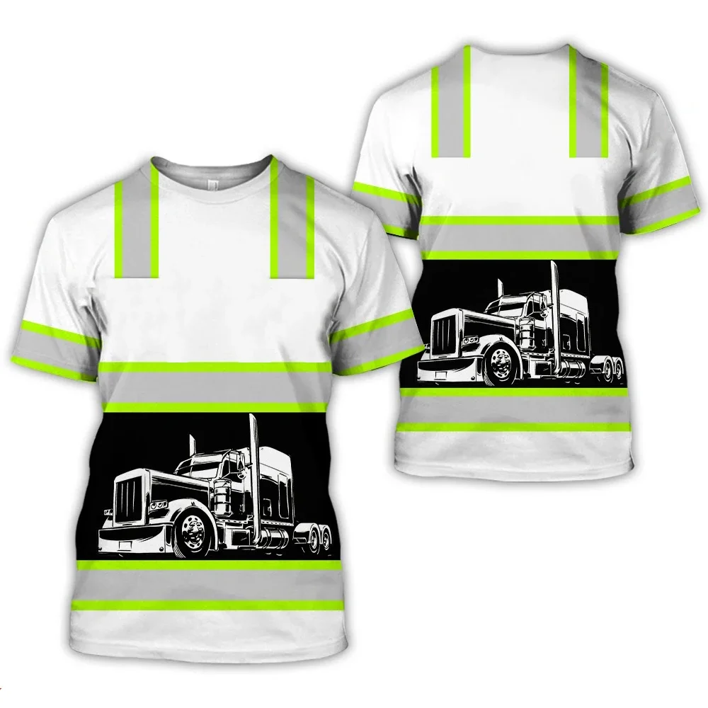 Футболка Da Lavoro Uomo Traspirante Estiva Stile Di Stampa 3D Trucker Sicembali Trasporto Uniforme Top Larghi