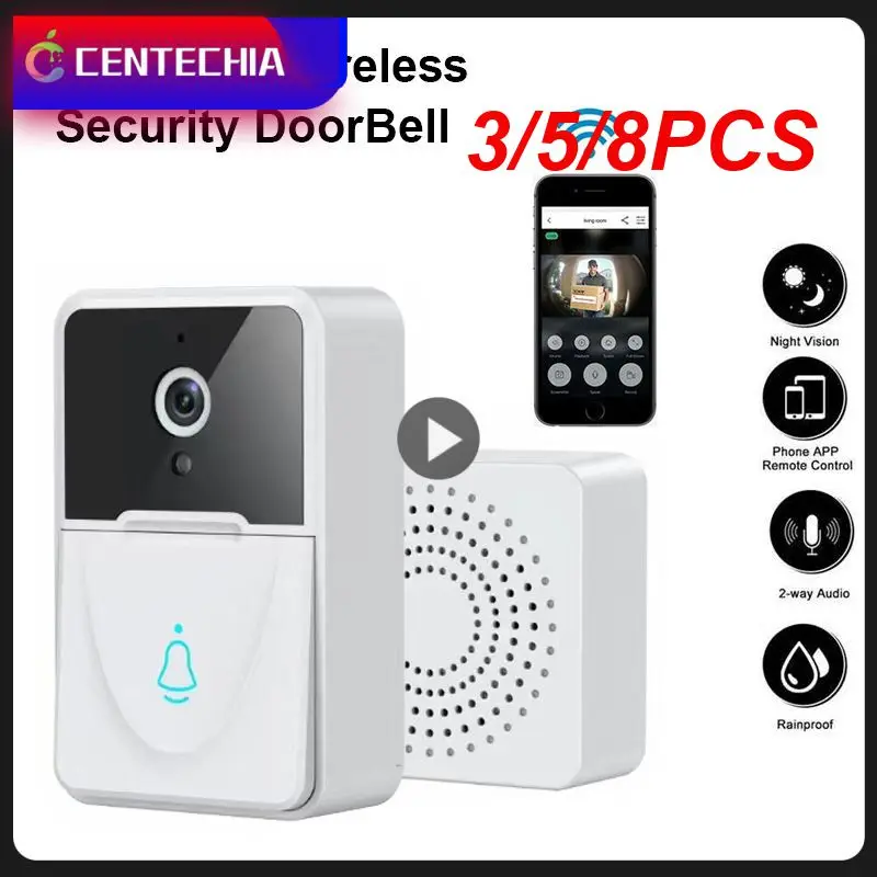 

3/5/8PCS Video Call Infrared Night Vision Home Doorbell Remote Monitoring Smart Video Doorbell Wireless Visual Doorbell