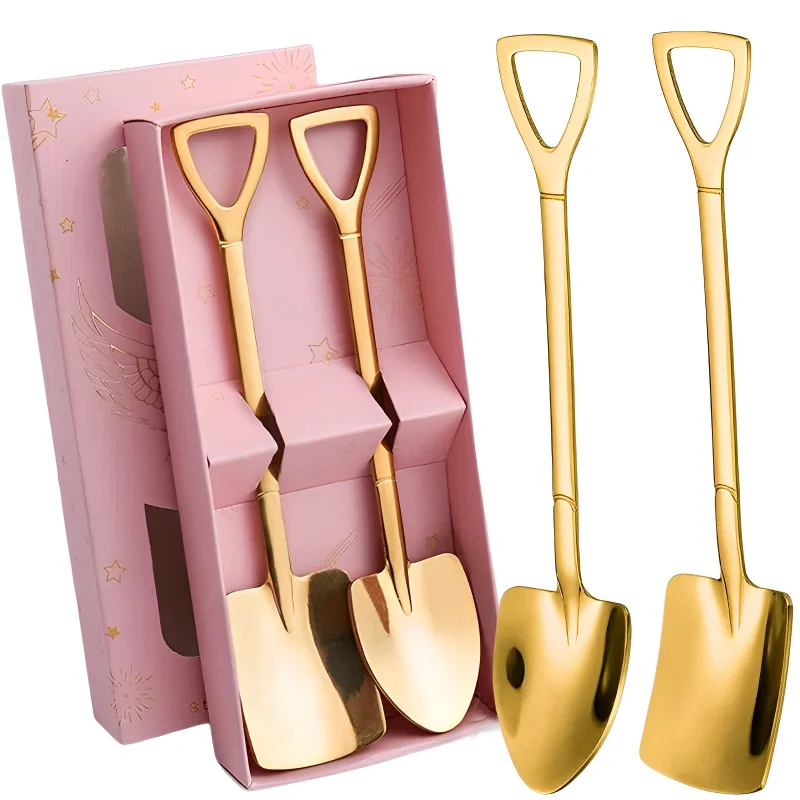 

4/1Pcs Creative Watermelon Shovel Coffee Spoon Stainless Steel Dessert Spoon Ice Cream Spoon Tip Flat Shovel for Kitchen Tool