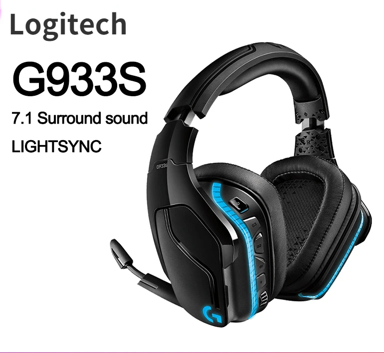 

Новая беспроводная игровая гарнитура Logitech G933S 7.1 с объемным звуком LIGHTSYNC, игровая гарнитура RGB, многоплатформенные наушники DTS Dolby
