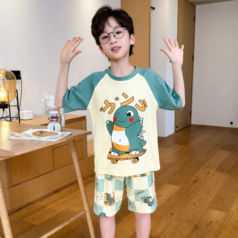 2024 пижамный комплект Человек-паук для мальчиков новинка Летний Тонкий детской