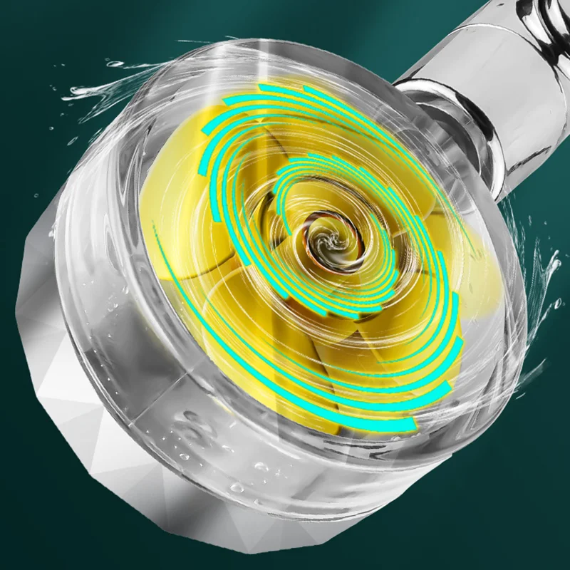 Насадка для душа под давлением вращение на 360 ° фильтр воды золотой вентилятор