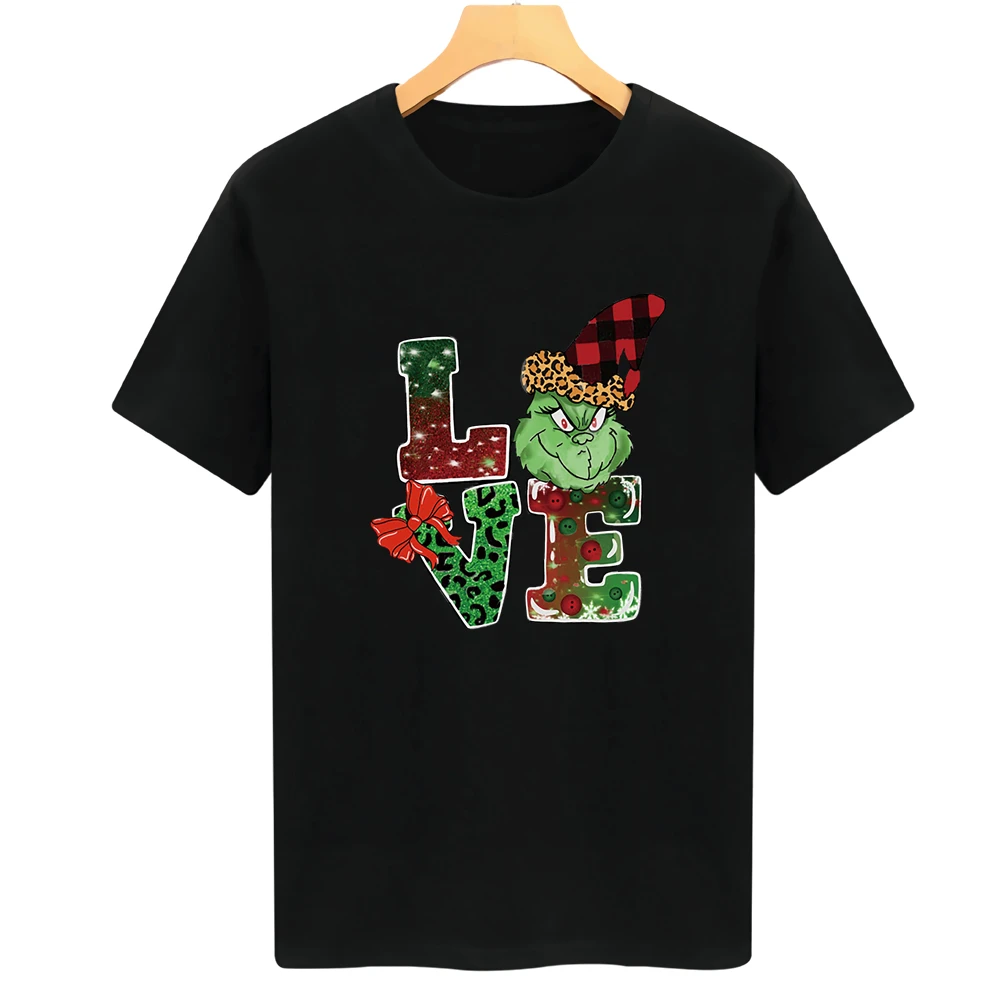 Resting Grinch Face Merry Christmas Cartoon T Shirts for Women Men Unisex Funny Design Casual Street Wear Hipster Cotton Tops images - 6