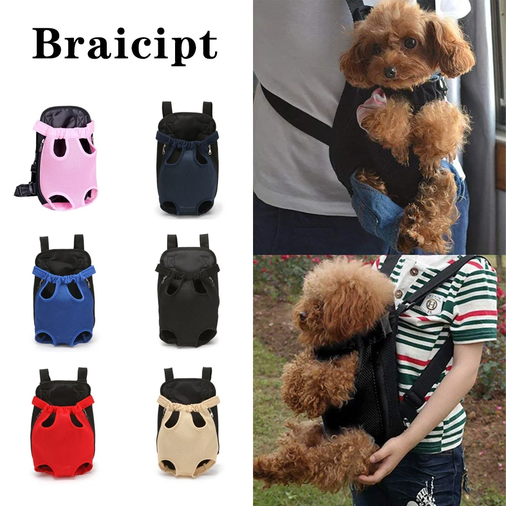 

Pet Strap Backpack for Small and Medium Dogs Puppy Adjustable Dog Front Backpack, Cat and Dog Chest Strap Safety Travel Bag