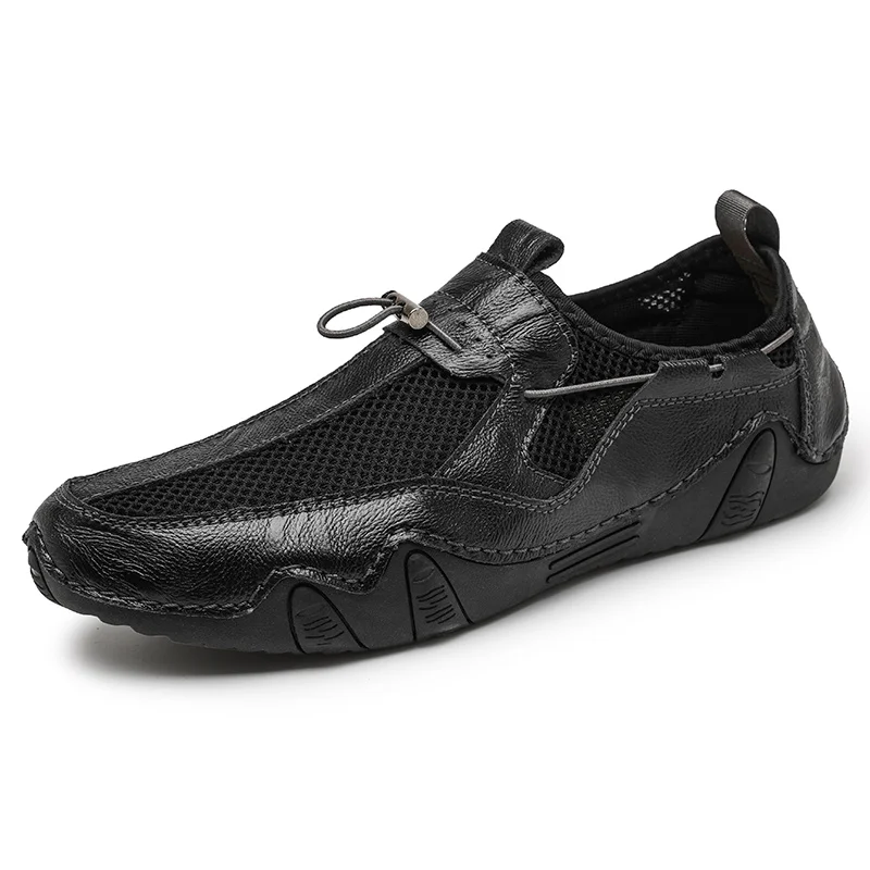 

Fashion Men's Leather Sandals Driving Shoes Footwear Summer 2022 Men Sandales