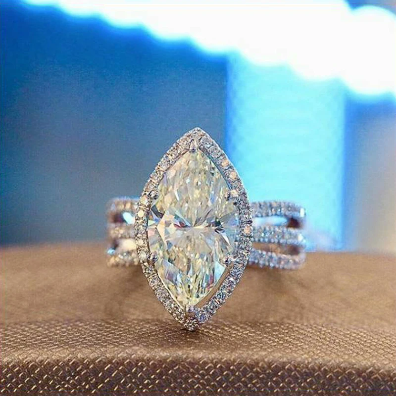 

Ne'w Gorgeous Marquise Crystal Cubic Zirconia Rings for Women Simple and Elegant Lady's Finger Ring Wedding Trend Jewelry 2021