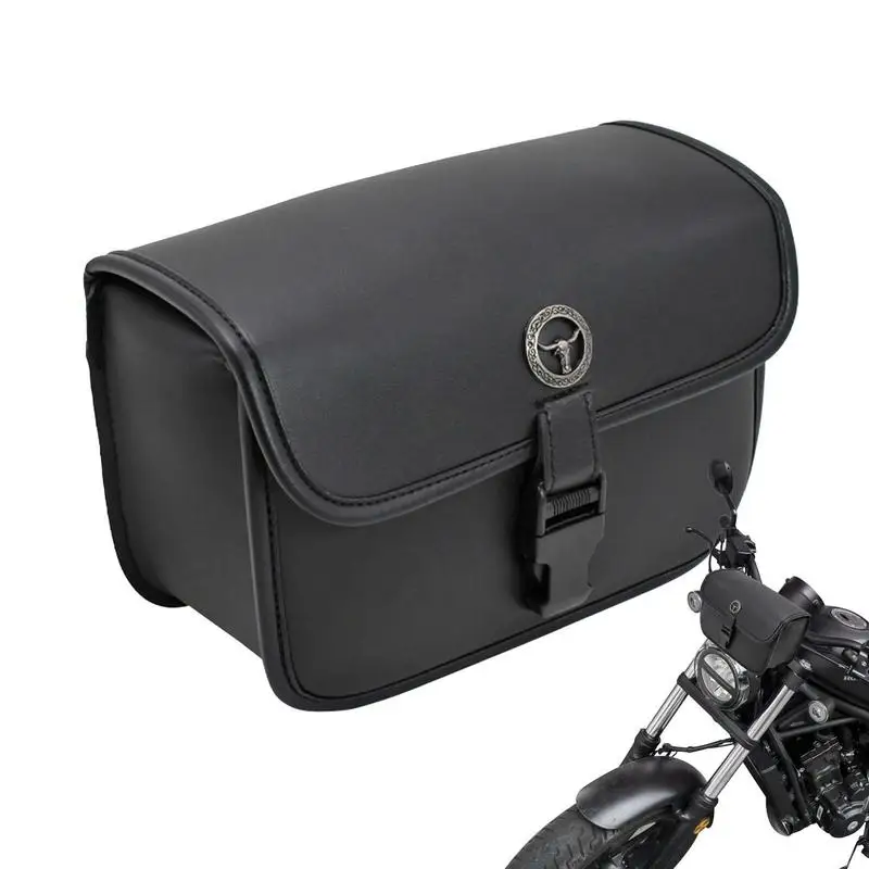 

Motorcycle Handlebar Bag PU Leather High Quality Bike Handlebar Pouch Versatile Motorbike Front Bag Motorcycle Accessories