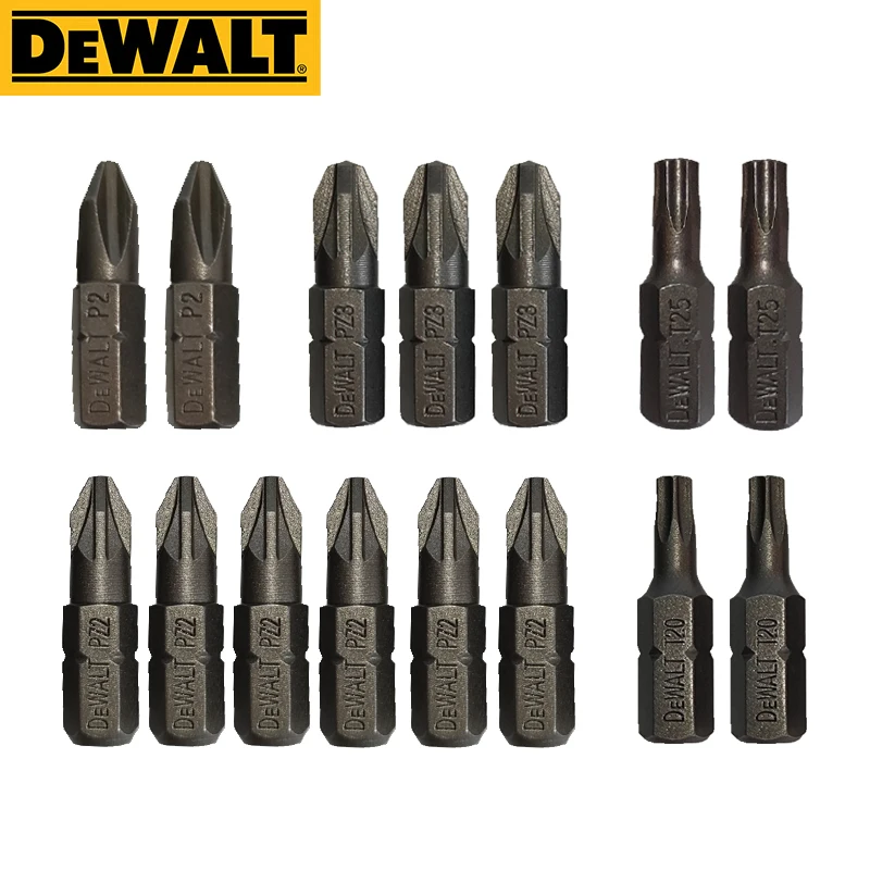Набор бит для электрической отвертки DEWALT PH2 PZ2 PZ3 T20 T25 25 мм 15 шт.