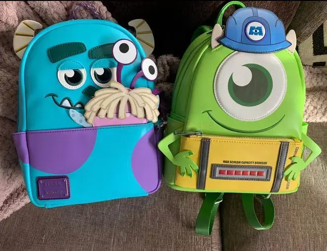 Disney Stitch Monster University Wazowski Sullivan Backpack Cartoon Lady Bags Schoolbag Abu Handbag Gift For Girl Toys Fashion