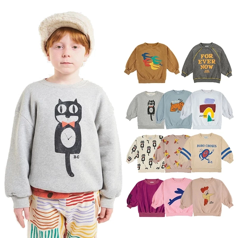 

2022 Kid Cartoon Cotton Bobo Sweatshirt New Spring New Autumn Hoodie Boy Girl Bobo Children Casual Long Sleeves Sports Pullover