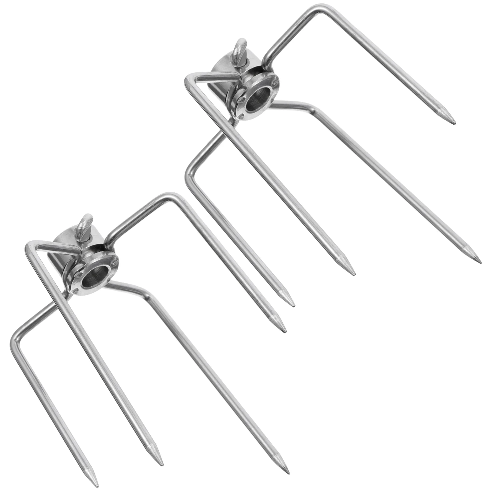 Forks Rotisserie Bbq Meat Chicken Barbecue Rack Prongs Grill Supplies Steel Stainless Replacement Rods Spit Accessories Roasting