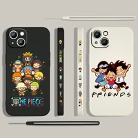 hot anime onepiece luffy for apple iphone 13 12 mini 11 pro xs max xr x 8 7 6s se plus liquid left rope silicone phone case