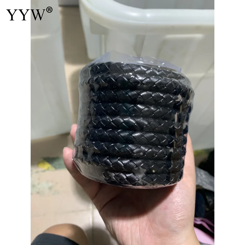 10m/Roll Flat Square Leather Rope Uninterrupted Braided Cord 6mm 8mm Size For Diy Men Bracelet Jewelry Craft Making Accessories