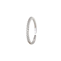 925 sterling silver diamond inset ring female light luxury tide cold wind personality niche design simple tail ring opening