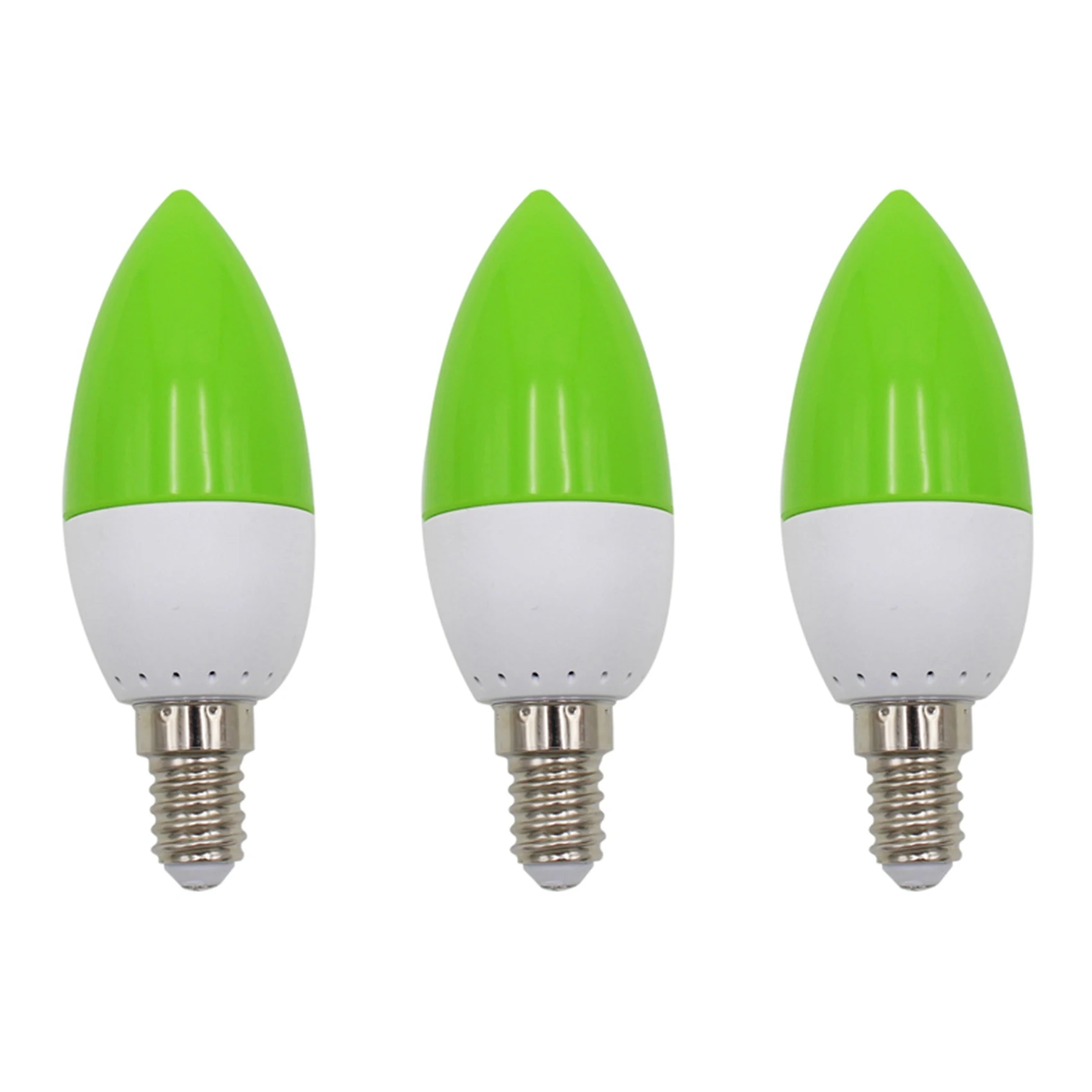 

3X E14 LED Color Candle Tip Bulb Color Candle Light Green