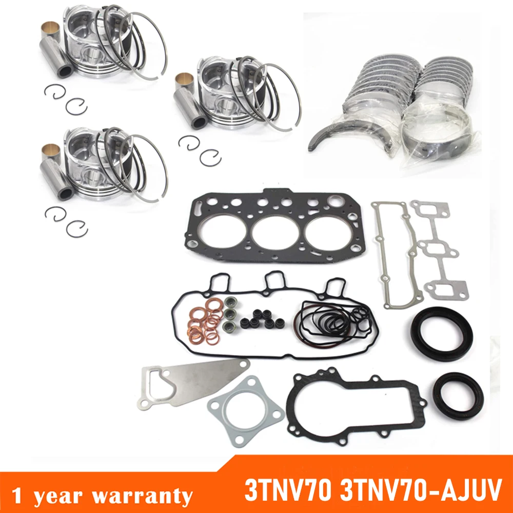 Overhaul Rebuild Kit 3TNV70 3TNV70-AJUV For Yanmar Engine XUV Gator 855D Set Auto Parts