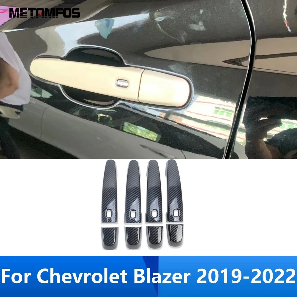 

Накладка на боковую дверную ручку для Chevrolet Blazer 2019 2020 2021 2022, защитная крышка из углеродного волокна, стикер, аксессуары, Стайлинг автомобиля