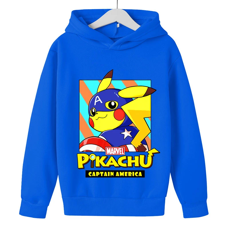 

4-14 Years Kids Cotton Hoodies Pikachu Pokemon- Sweatshirt Long Sleeve Children Clothes Boys/Girl Cool Cute Tops Kids Size 4-14T