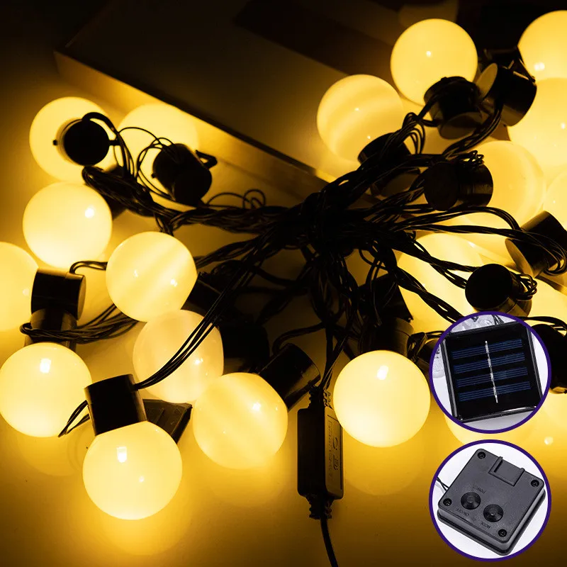 

G50 S14 LED Solar String Lights Waterproof Holiday Lighting Fairy Garden garland Decoration for Home Decor Curtain Street Lamp