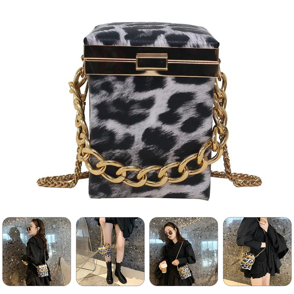 

Women Geometric Chain Purse Handbags Bucket Wallet Handbag Chic Box Cylindrical Body Evening Cross Coin Pouch Girl Clutch Mobile