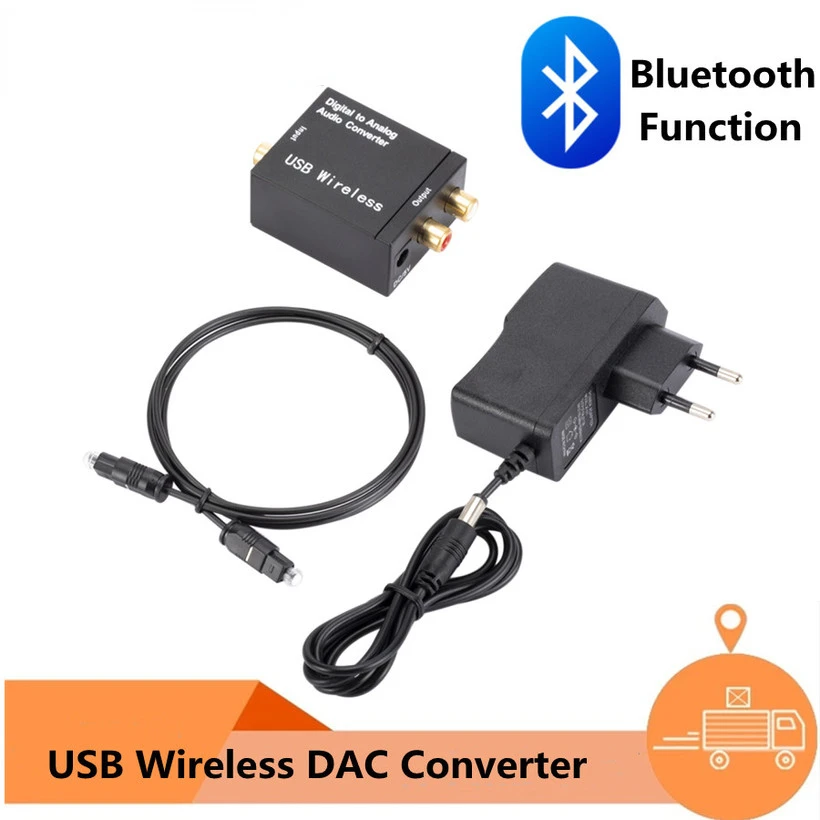

to Analog Audio Converter Bluetooth 4.0 Optical Fiber Toslink Coaxial Signal to RCA R/L Audio Decoder DAC Amplifier