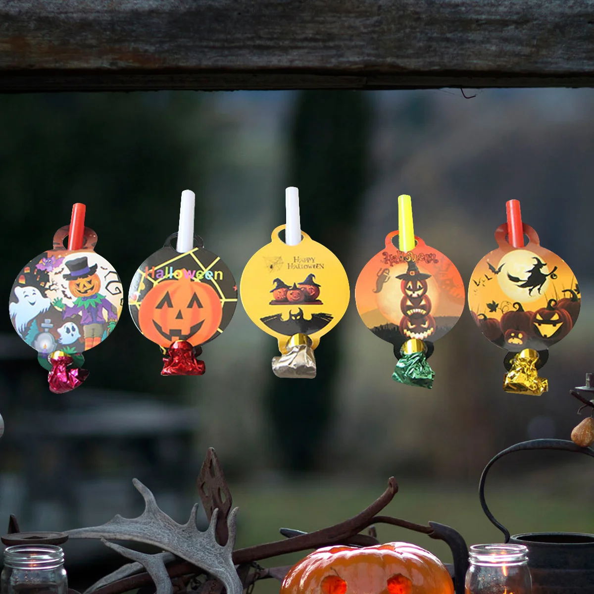 Хэллоуин вечерние украшения дети свистки воздуходувки игрушки выдувы сувениры