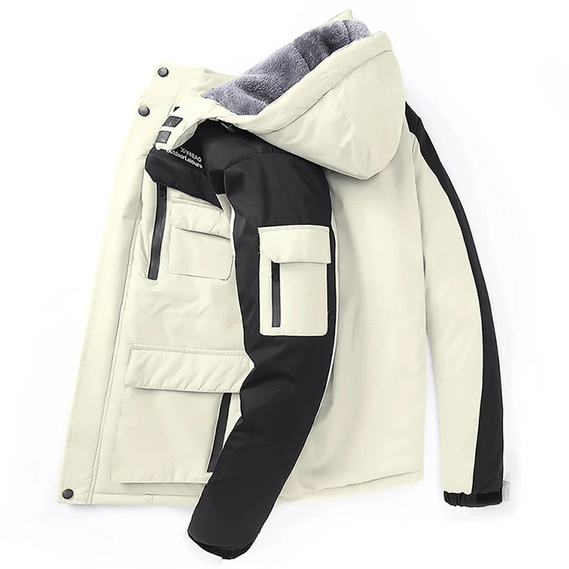 Winter Warm Thick Waterproof Jackets Men Streetwear Parkas Coats Outwear Windproof Hat Snow Overcoat Men Clothes Plus Size 8XL