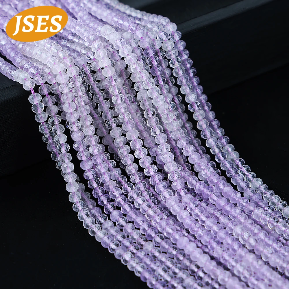 Натуральные градиентные бусины из лаванды аметиста граненые Рондель каменные