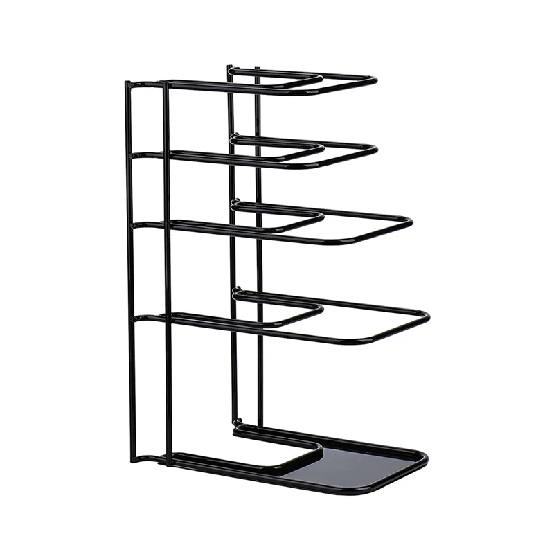 

Heavy Duty Pan Organizer, 5 Tier Pot And Pan Organizer Rack For Cast Iron Skillets, Griddles And Pots