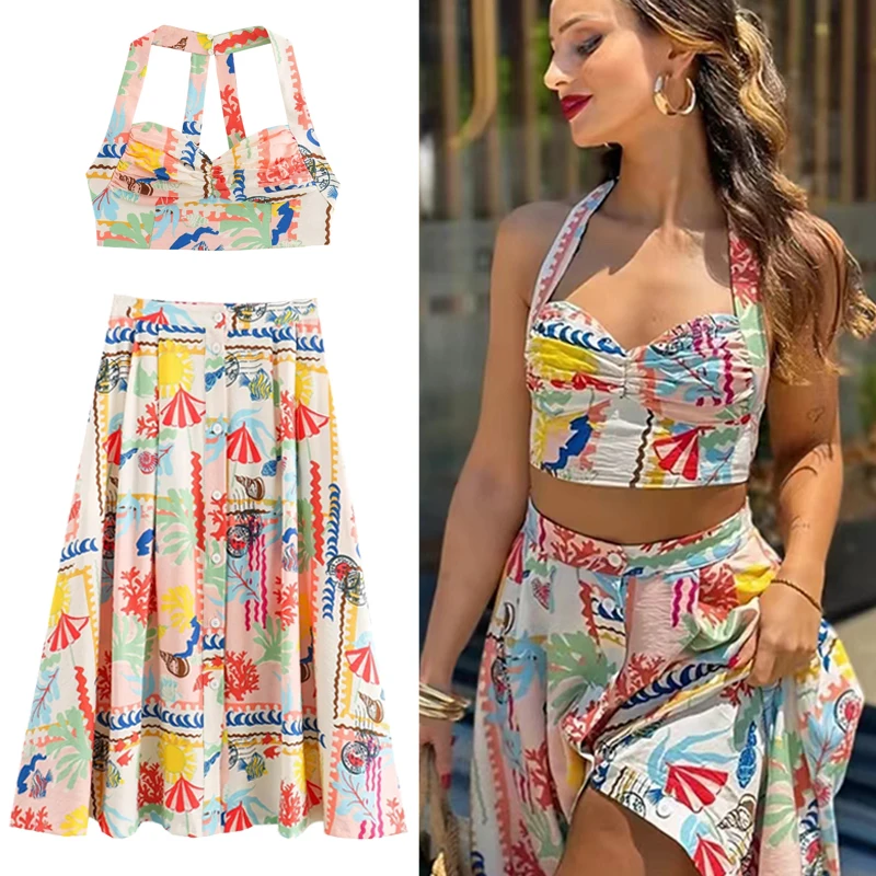 Женский укороченный топ с открытой спиной и воланом