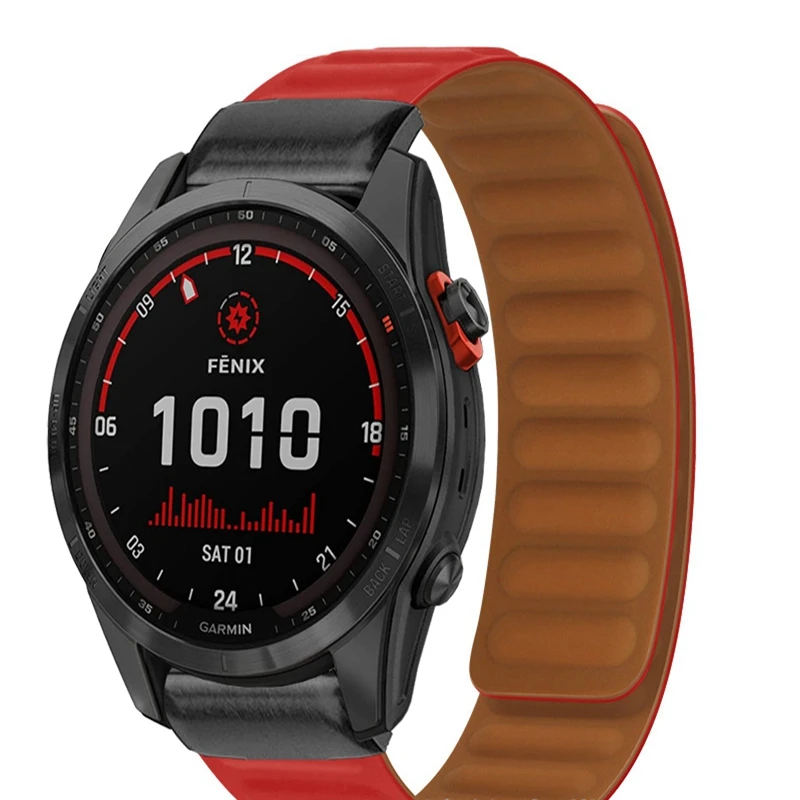 

22 26mm Magnetic Loop Watchbands Straps For Garmin Fenix 7X 7 6 6X Pro 5X 5 Plus 3HR 935 Smartwatch Silicone Quick Easyfit Wrist