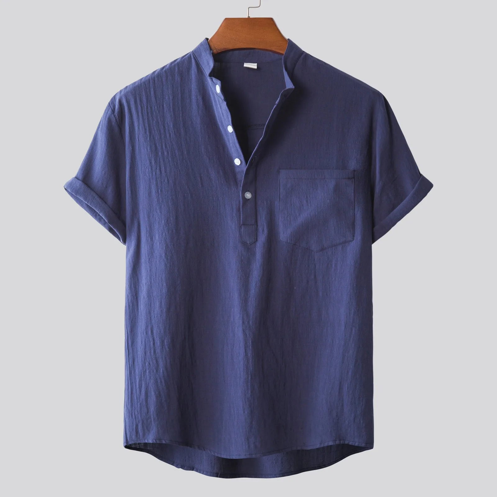 

Summer Male Shirts Short Sleeve Social Shirt For Men Casual Blouses Soild Faux Cotton Linen Shirt Top Men Clothing Streetwear