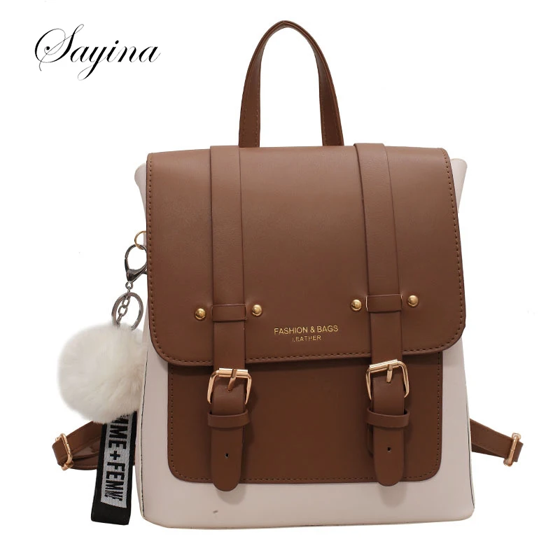 

Retro Women Backpack High Quality Leather Small Book School Bags for Teenage Girls Sac A Dos Travel Rucksack Back Pack Designer