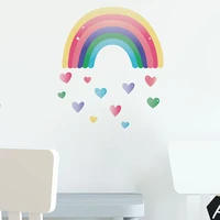 cartoon love rainbow wall sticker for kids child rooms living room bedroom decorations wallpaper colored mural nursery stickers
