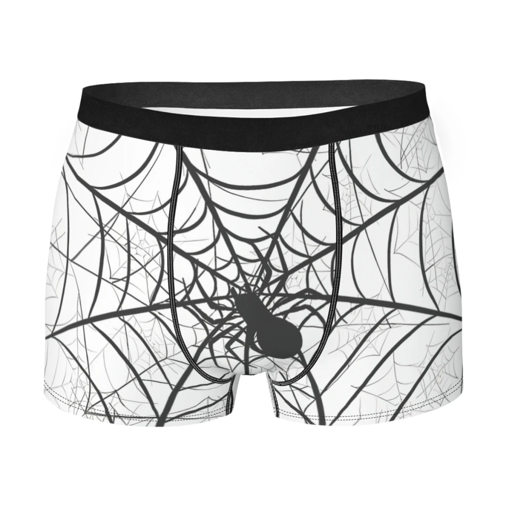 

Трусы-боксеры мужские из хлопка, шелковые удобные, с пауками, черные, белые